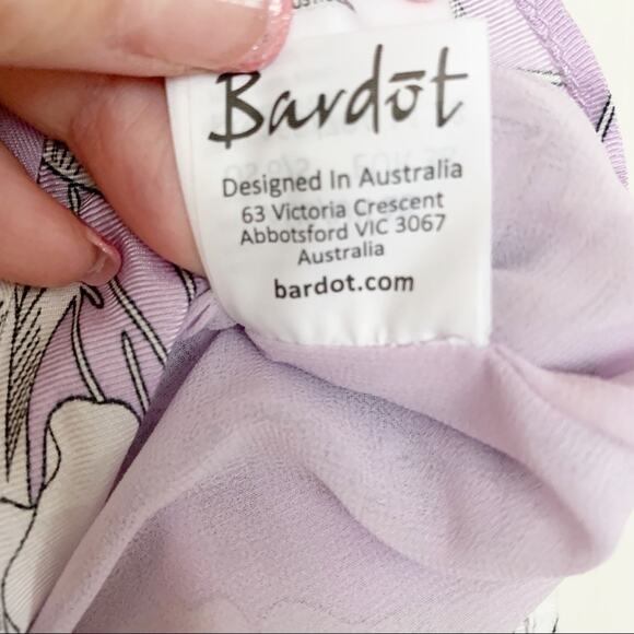 Bardot Frankie Frill Lavender Toile Print Shorts Size 6 - Picture 7 of 9